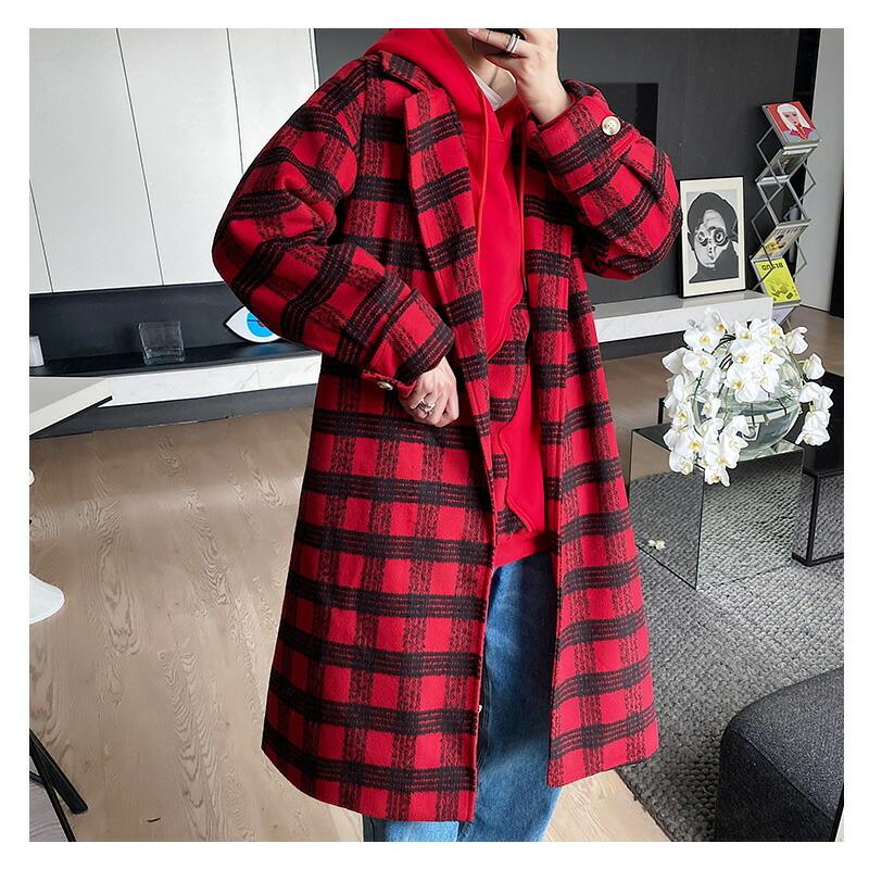 ゆったり チェック オーバーコート ロングコート バッファローチェック チェック柄 韓国 ファッション メンズ ゆったり 長袖 ロングスリーブ メンズ Ct 61 7619 メンズファッション Bigbangfellas 通販 Yahoo ショッピング