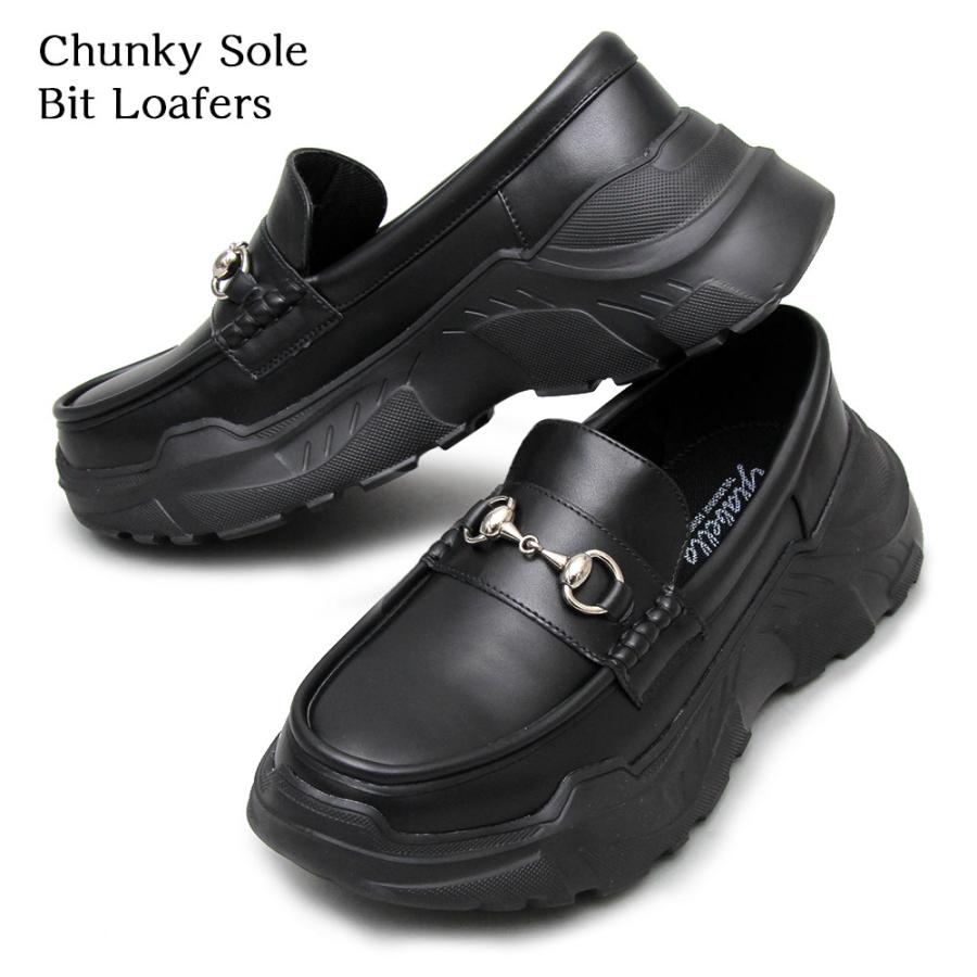ローファー 厚底 メンズ 男性 身長アップ ダッドローファー ダッドシューズ ローファースニーカー ビットローファー 黒 エコレザー グラベラ Glabella Glbt 1 メンズファッション Bigbangfellas 通販 Yahoo ショッピング