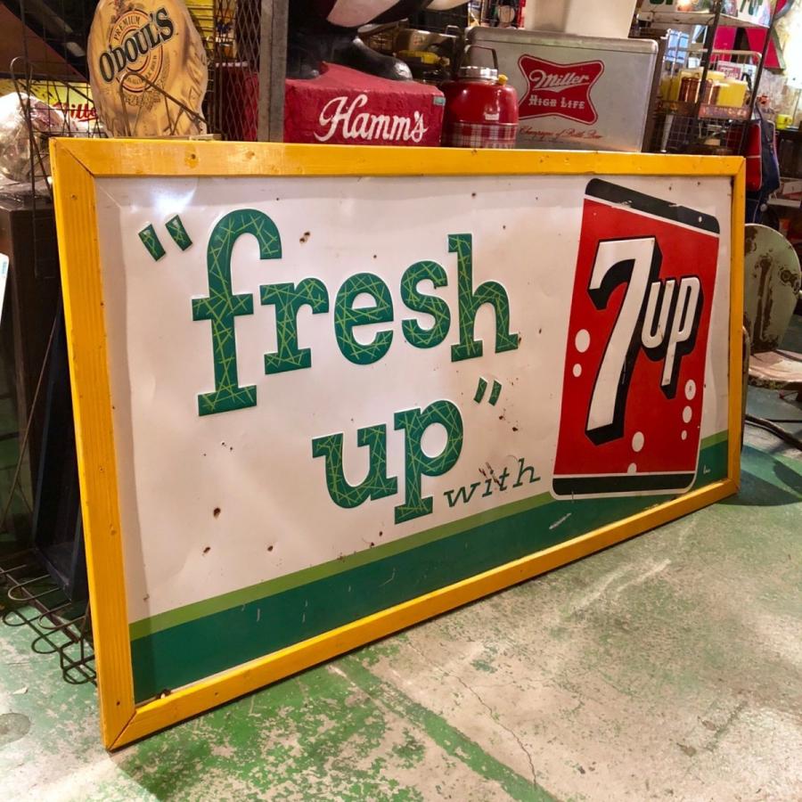 保証書付】 7up セブンアップ ヴィンテージ特大看板 1963年 shekarian.ca