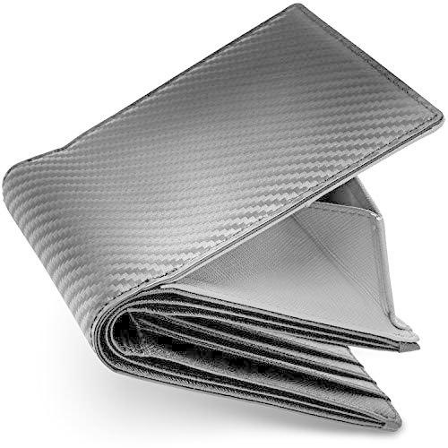 格安人気 Number7 財布 2つ折り メンズ カーボン レザー グレー 国内最安値 Studiostodulky Cz