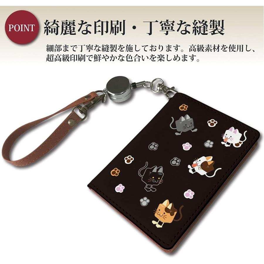 パスケース 定期入れ リール付き かわいい キューブ ネコ 仲良し ブラック キャラ イラスト 二つ折り 中がみえない おしゃれ レディース Big Bear Store 通販 Yahoo ショッピング