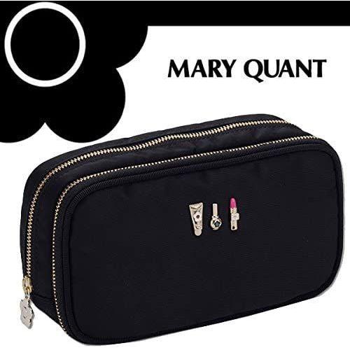 代引不可 マリークワント Mary Quant ポーチ 小物入れ デイジー 花 花柄 フラワー 黒 ブラック 3cosmetics2 Wファスナー 絶対一番安い Puddlesandsun Co Uk
