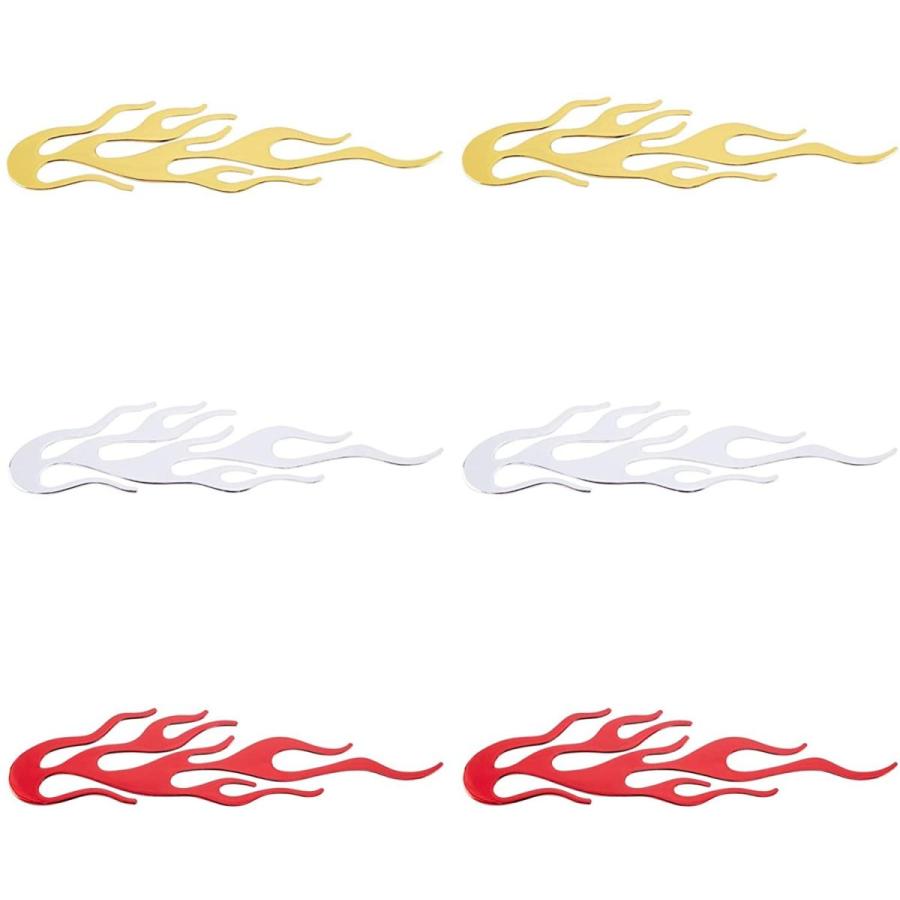 Superfindings 6ピース 3d ファイヤーステッカー 炎エンブレム カーデコレーションステッカーラベル カーアクセサリー 立体 Big Bear Store 通販 Yahoo ショッピング