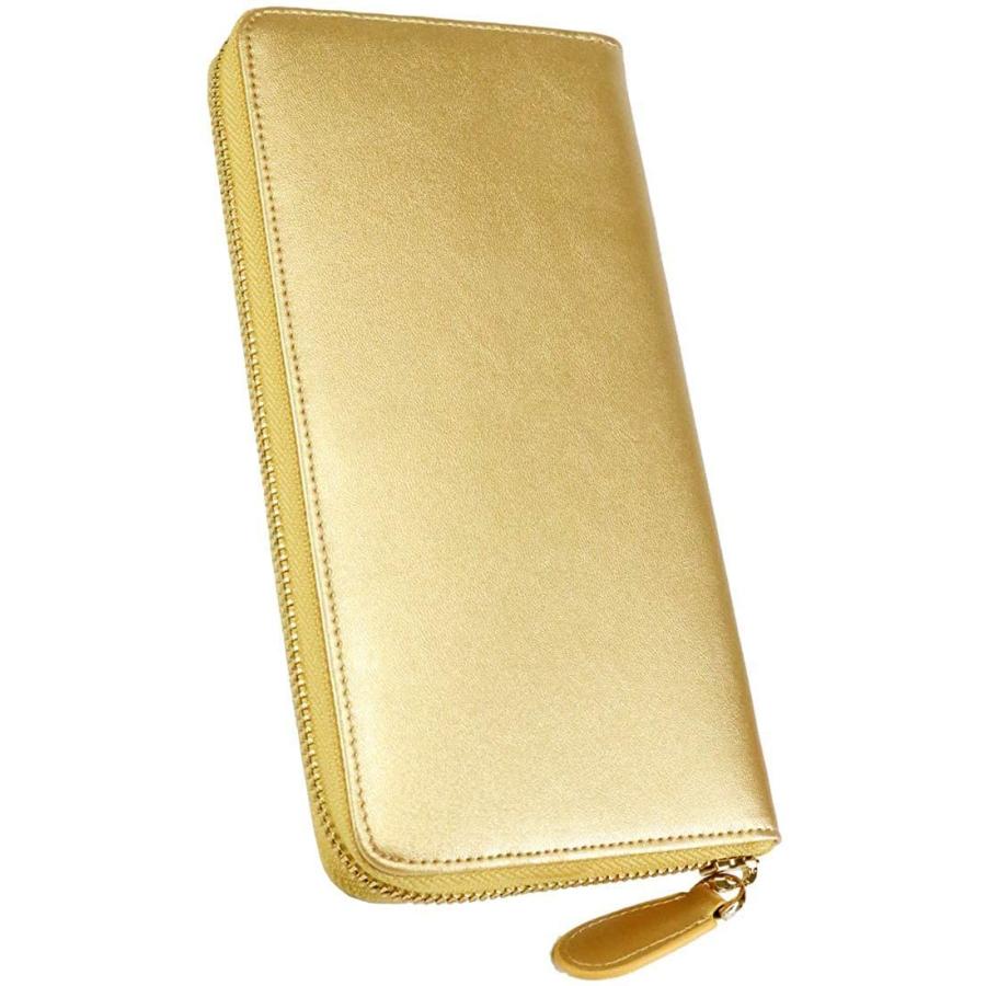 柔らかい オールゴールド 本革 牛革 財布 本革 レザー レディース ラウンドファスナー 長財布 ラウンドジップ ロングウォレット 風水 金運 メンズ 絶対一番安い Www Doctor Plan Com