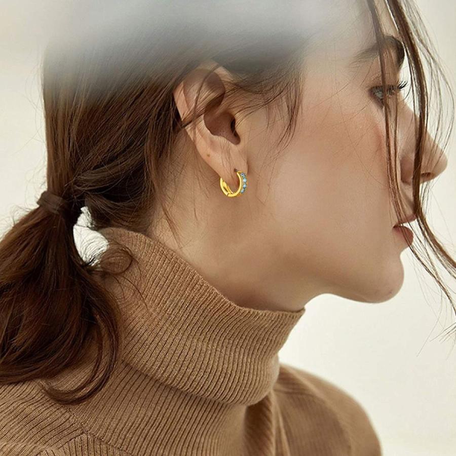 Suplight アクアマリン リングピアス レディース 人気 フープピアス メンズ ゴールド 誕生石 3月 プレゼント アクセサリー Big Bear Store 通販 Yahoo ショッピング