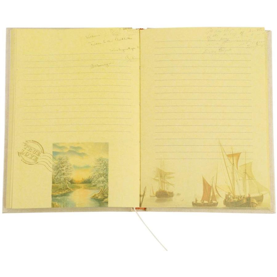 鍵付き日記帳 高級ノート メモ帳 レトロ 風景イラスト パスワードロック ダイアリー 秘密ノート ケース入り 分厚い 横罫手帳 人気 文具 Big Bear Store 通販 Yahoo ショッピング