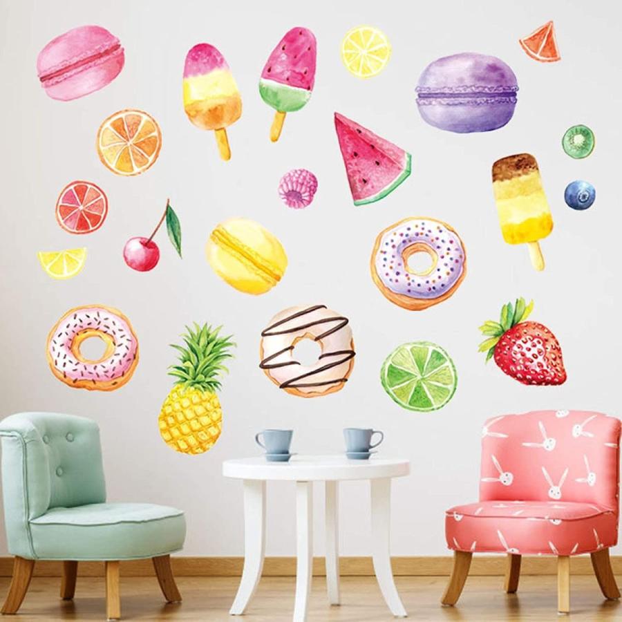 Maydahui ウォールステッカー ドーナツ アイスクリーム 果物 おしゃれ 可愛い 壁紙 シール 飾り 2枚セット 28x28cm かわ Big Bear Store 通販 Yahoo ショッピング