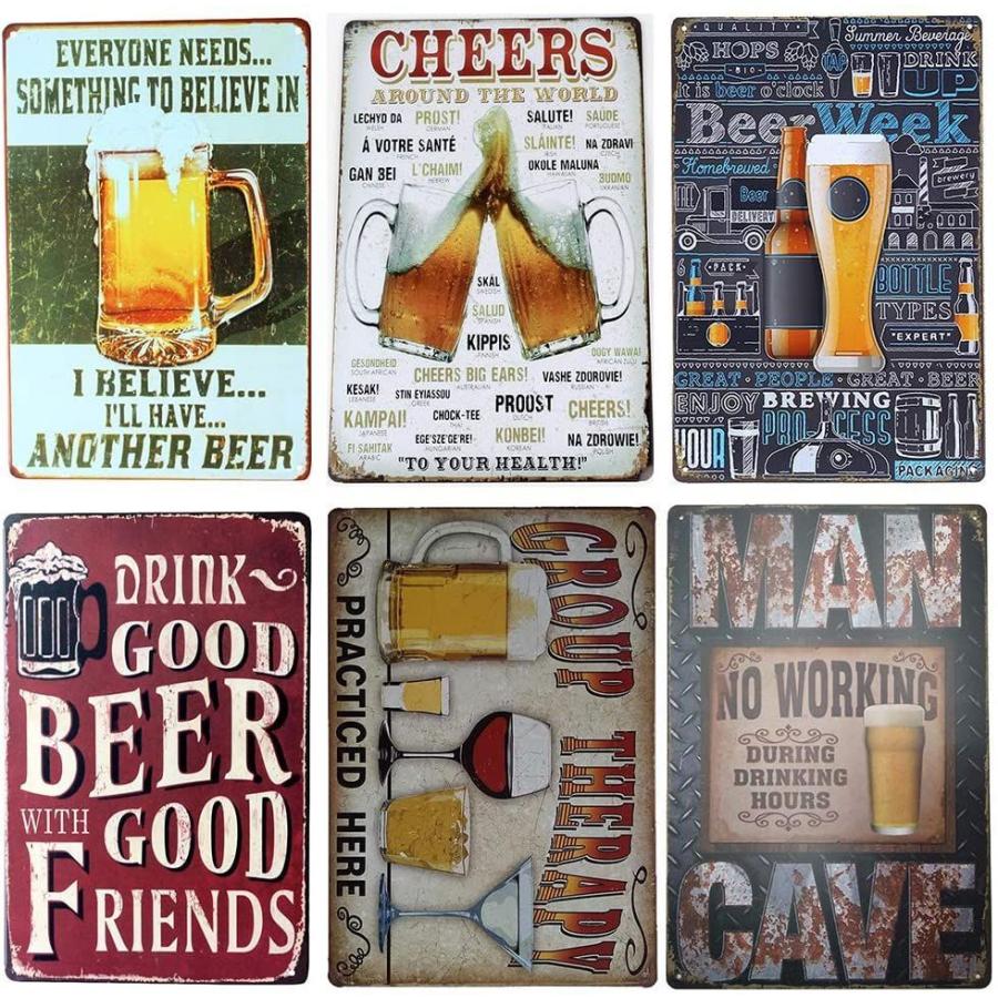 日本 Atcker アタカル レトロ ブリキ 看板 セット アメリカ 雑貨 ビール 6枚セット Dprd Jatimprov Go Id
