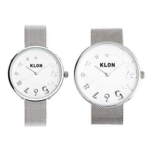 大人気新品 腕時計 腕時計 組合せ商品KLON メンズ レディース おしゃれ シルバー ユニセックス シンプル カップル ペアウォッチ メッシュベルト 腕時計