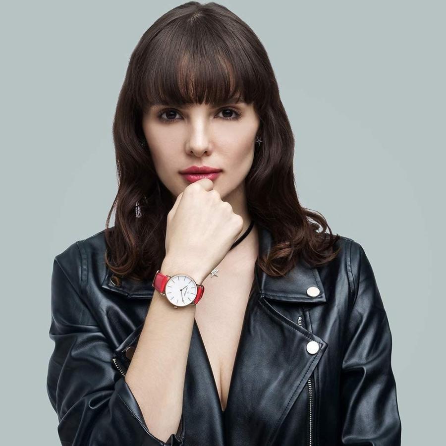 Adam Gallagher 時計 レディース かわいい レッドレザーバンド 34ｍｍホワイト文字盤 30m防水 20210819010034 00236 Big Bear Store 通販 Yahoo ショッピング