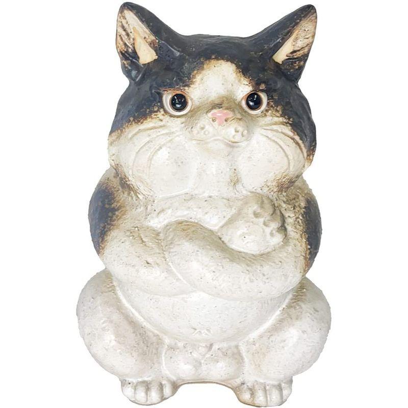 激安通販 可愛い陶器ネコ置物 信楽焼 ボスねこ 白黒 信楽焼ねこ置物 しがらきやき 謹呈豆かえる インテリア ギフト 猫 猫置物 オブジェ 置き物 Www Oroagri Eu