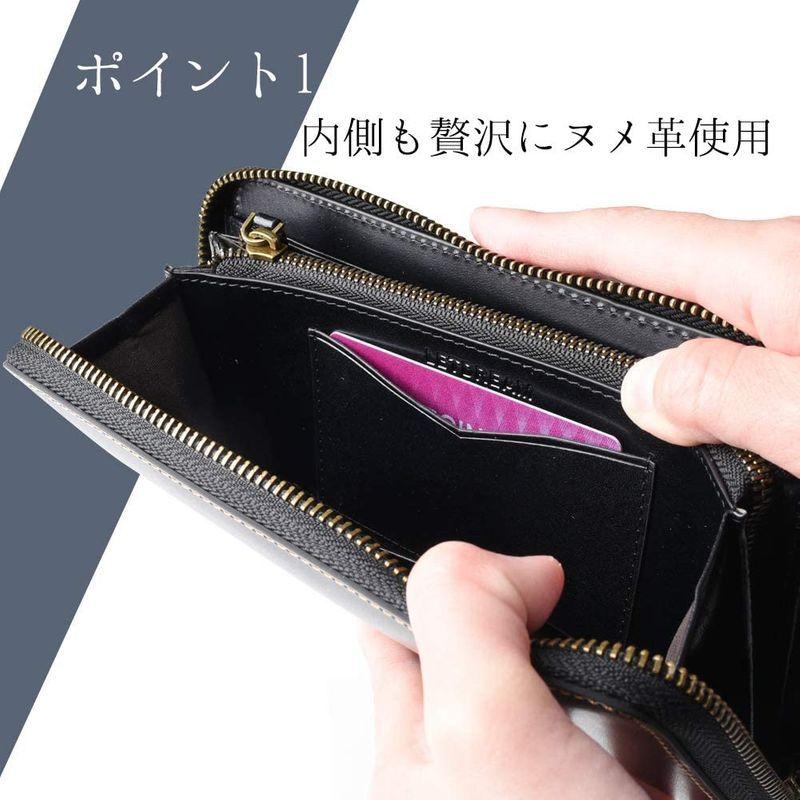 お年玉セール特価 長財布 イタリアンレザー レットドリームletdream メンズ オールブラック Ldr 本革 小銭入れ 財布 ラウンドファスナー 長財布 Jalapamax Tur Br