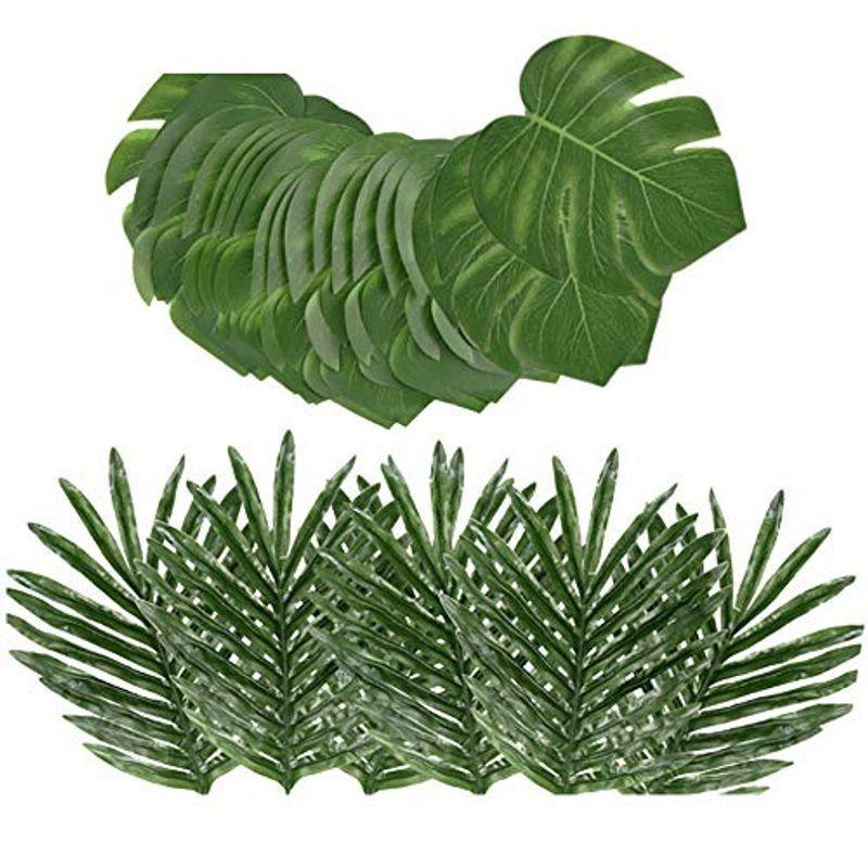 Lumierechat モンステラ 造花 フェイクグリーン 人口観葉植物 人口葉っぱ ハワイ ヤシの木 インテリア A B4937 24枚