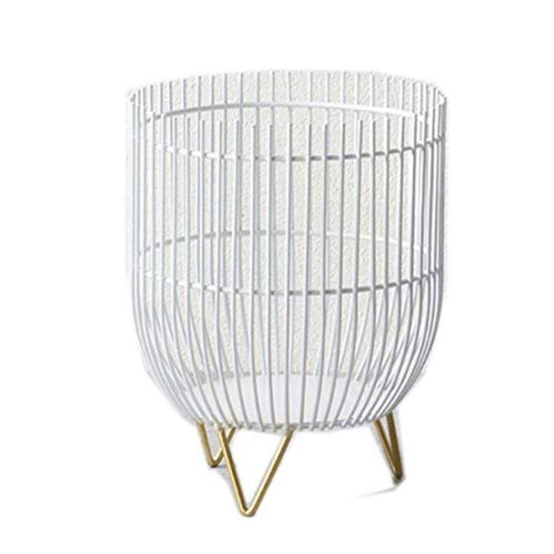 松野ホビー 観葉植物 室内装飾 おしゃれな 脚付 ポットカバー メタル バスケット ホワイト H26×φ20cm GM-4275