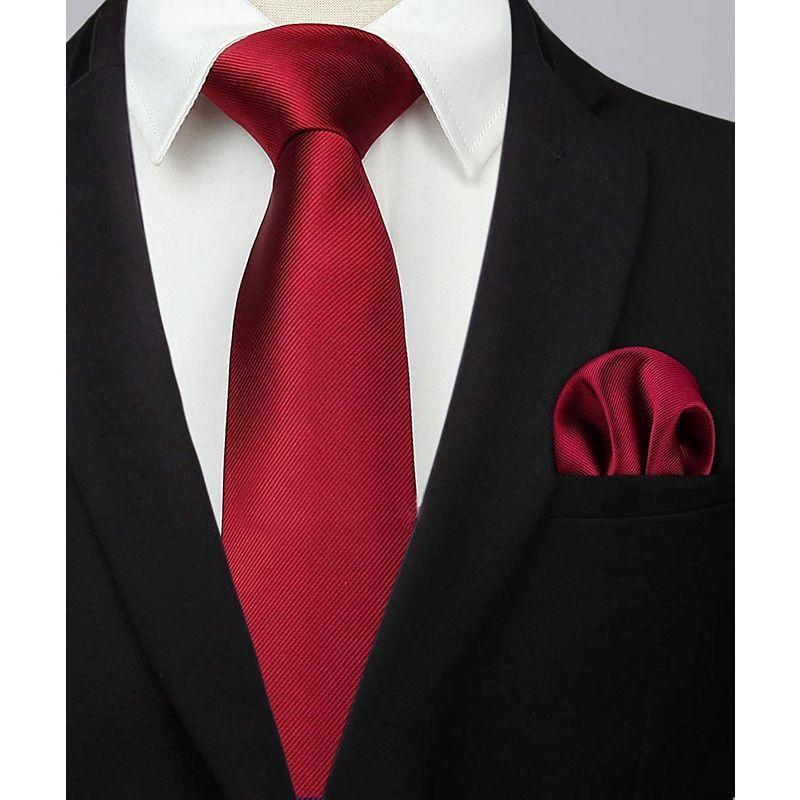 Hisdern ヒスデン 結婚式 赤 ネクタイ チーフ セット メンズ おしゃれ 無地 フォーマル 礼服用 ビジネス 二次会 入学式 卒業 Big Bear Store 通販 Yahoo ショッピング