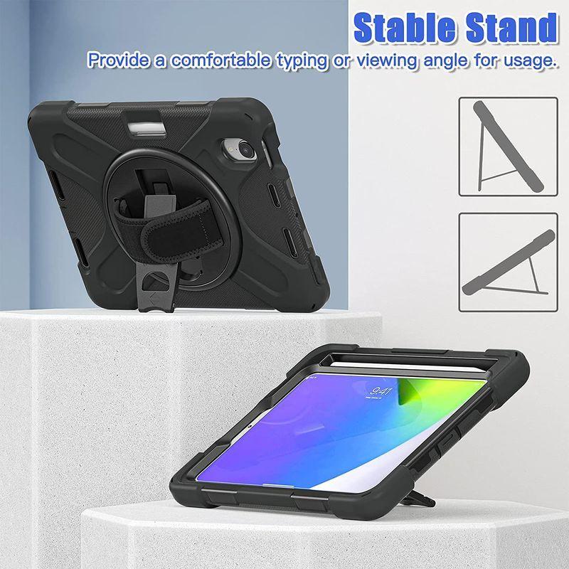 hipad Mini 6 ケースipad Mini 第6世代 ケースシリコン肩掛カバー耐衝撃ハンドストラップ ショルダースショルダーケー 人気新品