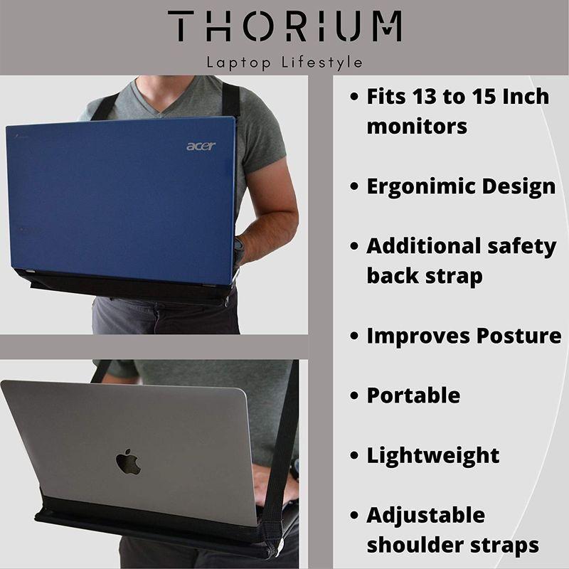Horium ポータブルウォーキング安全ラップトップデスクハーネス ノートパソコンアクセサリー 周辺機器 クリーニングブラシ付き Big Big Bear Bear Store
