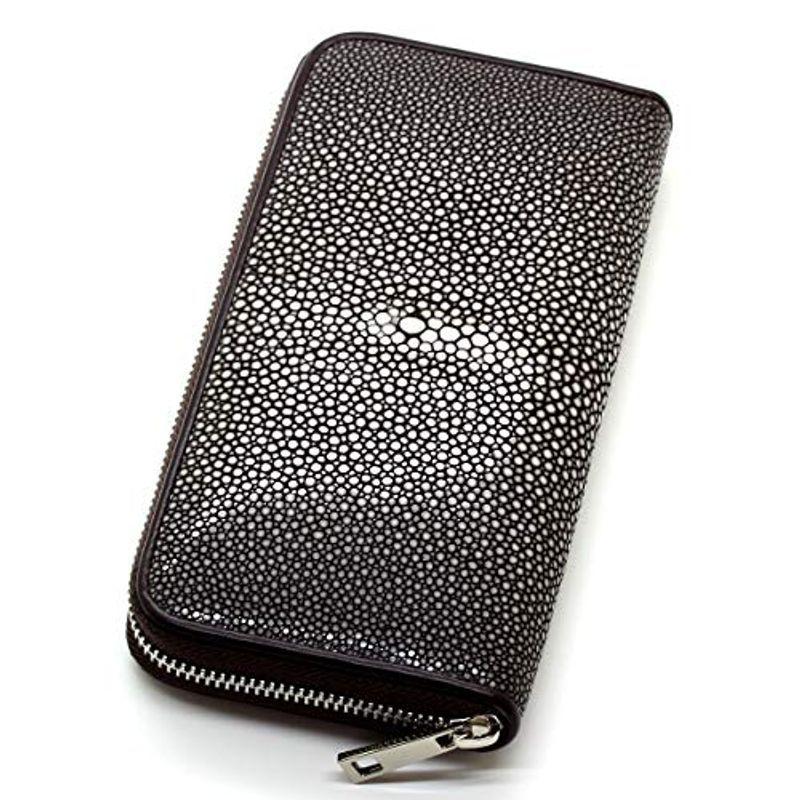 Revetta エイ革 長財布 ブラウン 茶色 ラウンドファスナー 財布 ガルーシャ スティングレイ レザー メンズ 本革 075-2stw(11888円)