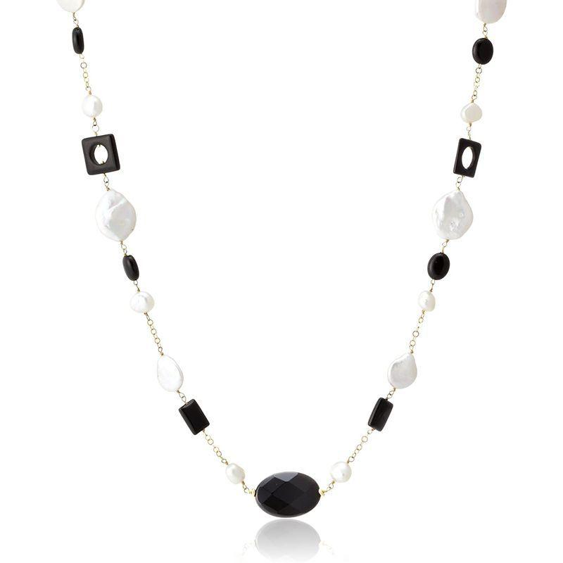 ソプラソリト SOPRASOLITO SV シルバー 淡水 コイン シャンク ロングネックレス BK 88919 SOPRASOLITO SV シルバー 淡水 コイン シャンク ロングネックレス BK