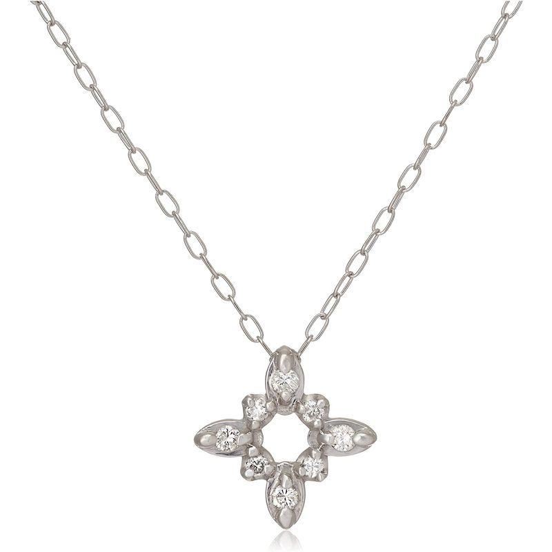 キャーロ ディ ディアマンテ CHIARO DI DIAMANTE K10ホワイトゴールド×ダイヤモンド スノークリスタルペンダントネックレ ディ ディアマンテ CHIARO DI DIAMANTE K10ホワイトゴールド×ダイヤモンド スノークリスタルペンダントネックレ