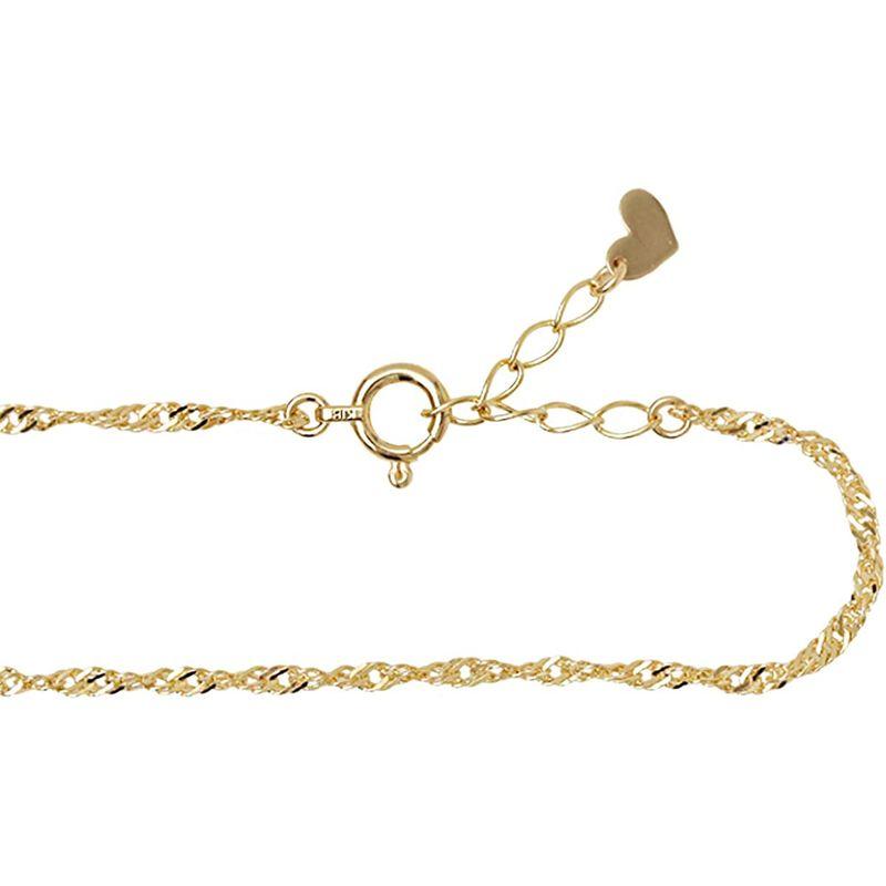K18 ゴールド スクリュー チェーン ブレスレット 1.6mm幅 レディース