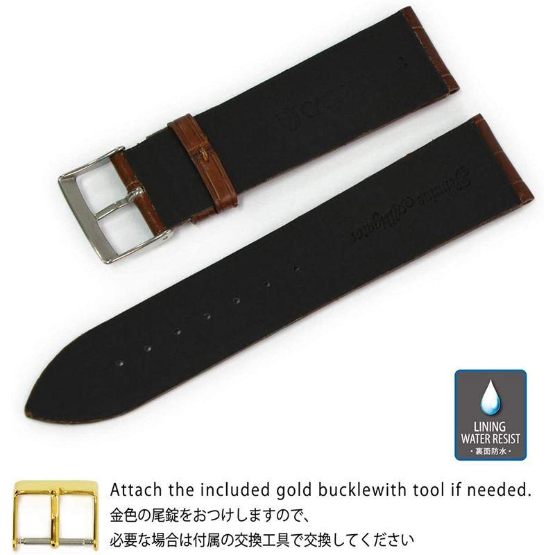 CASSISカシス ワニ革 時計ベルト 裏面防水 ADONARA CAOUTCHOUC アドナラ カウチック 22mm ゴールドブラウン 交 ワニ革 時計ベルト 裏面防水 ADONARA CAOUTCHOUC アドナラ カウチック 22mm ゴールドブラウン