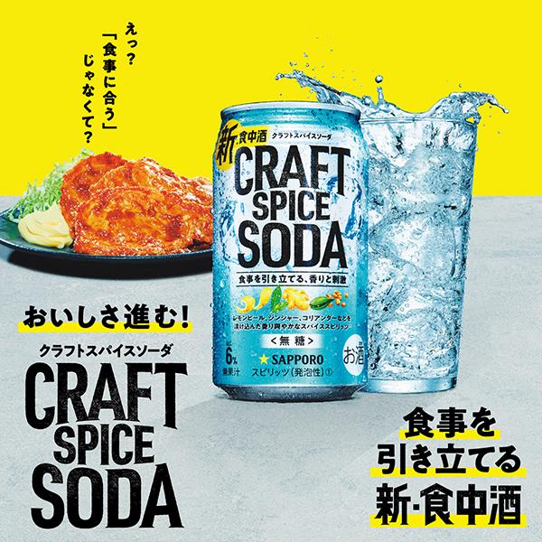 クラフトスパイスソーダ 無糖 チューハイ 缶 酎ハイ サワー 送料無料 優良配送 サッポロ クラフトスパイスソーダ 350ml×2ケース/48本(048)『YML』｜bigbossshibazaki｜02