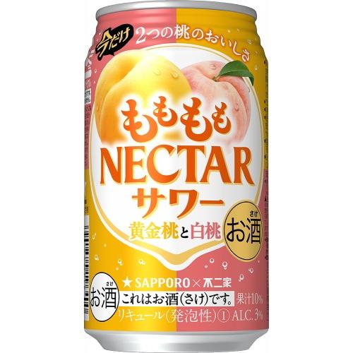 限定チューハイ サッポロ 不二家 ももももネクターサワー 黄金桃と白桃 350ml×1ケース/24本(024)｜bigbossshibazaki