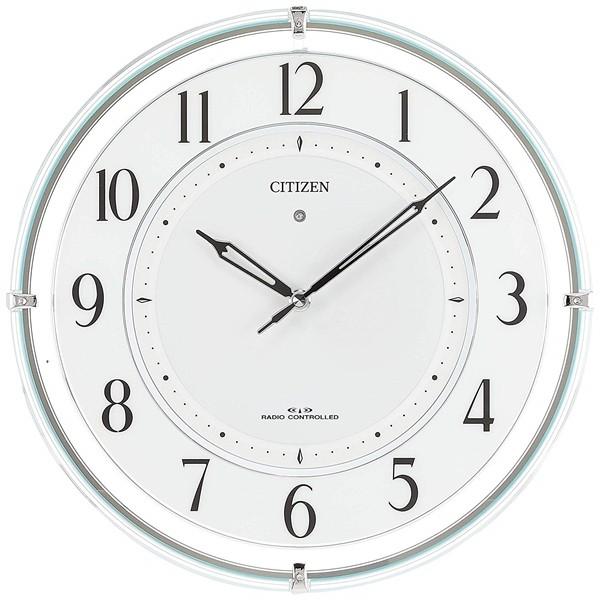 CITIZEN シチズン リズム時計 クロック 4MY851-005 秒針なし 優先配送 ソーラー電源 贈答 電波掛け時計