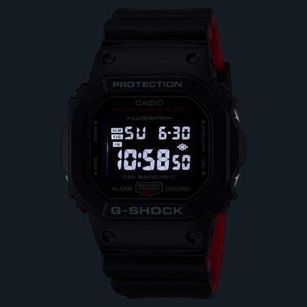 国内正規品 CASIO G-SHOCK カシオ Gショック ブラック&レッドシリーズ LEDバックライト メンズ腕時計 DW-5600UHR-1JF｜bigboys-c｜02