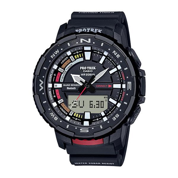 沸騰ブラドン PRO CASIO 国内正規品 TREK PRT-B70-1JF メンズ腕時計 ブラック フィッシングタイマー モバイルリンク プロトレック カシオ 腕時計
