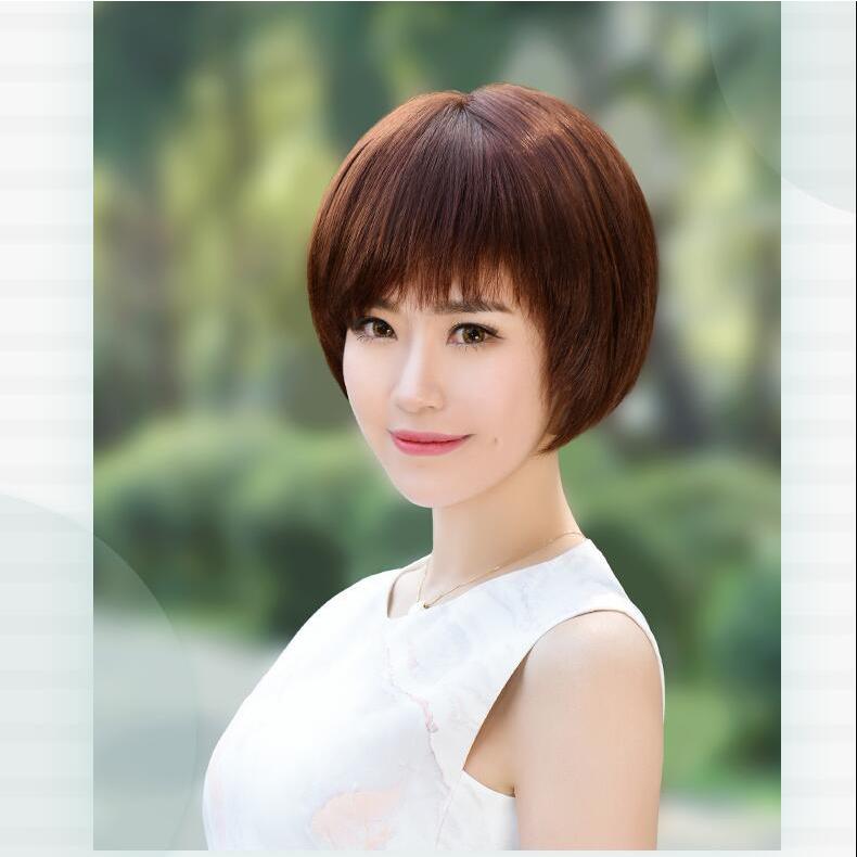 100 人毛ウィッグ 人毛ウィッグレディース ボブ ショート ミセス 女性 ミセス ママ 医療用 ショート かつら かつら モデル アイドル 自然 耐熱 簡単着用 Wig 21jf124 最高級 Bigchancenet ヘアスタイル