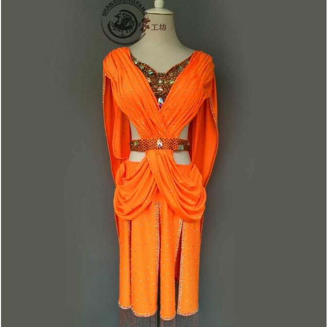 社交ダンス衣装 ラテンダンス衣装 ダンスドレス ラテンドレス ダンス チャチャ タンゴ 衣装 ダンスウエア 競技 高級ドレス ワンピース(13377円)