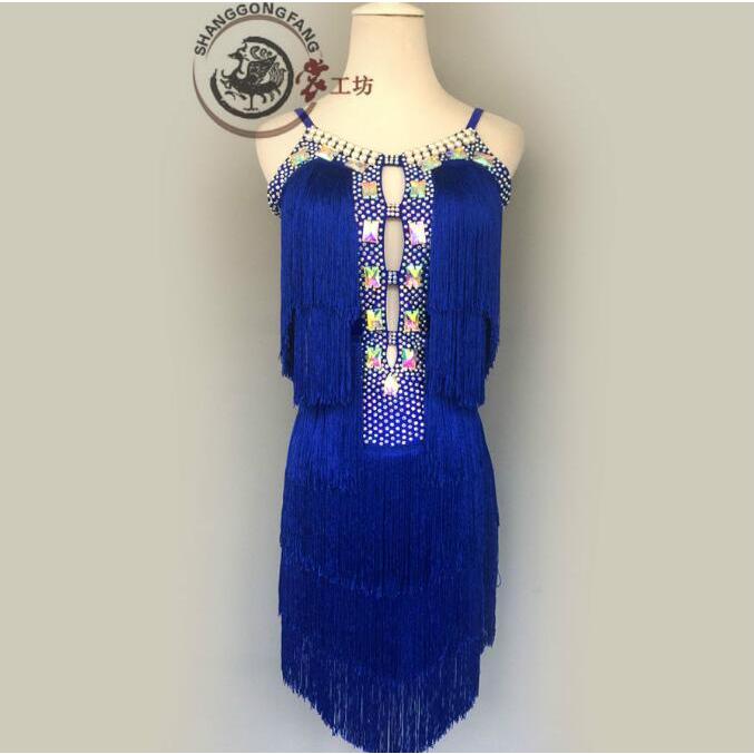 社交ダンスドレス 社交ダンス 衣装 モダンドレス 大きい裾 社交ダンス競技用のドレス ダンスウエア 練習服 競技着 演出用(10647円)