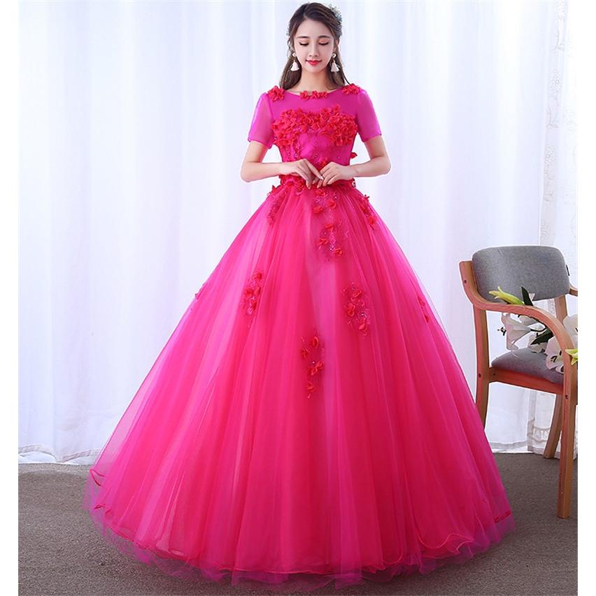 ポイント10倍 パーティドレス ウェディングドレス 演奏会用ロングドレス カラードレス ａライン 大きいサイズ ローズ 第1位獲得 Staging Uneltemania Ro