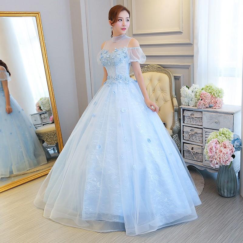 カラードレス ウェディングドレス 演奏会用ロングドレス ペールオレンジ Aライン 大きいサイズ 小さいサイズ ステージ衣装 ブルー Cshs467 Bigchancenet 通販 Yahoo ショッピング