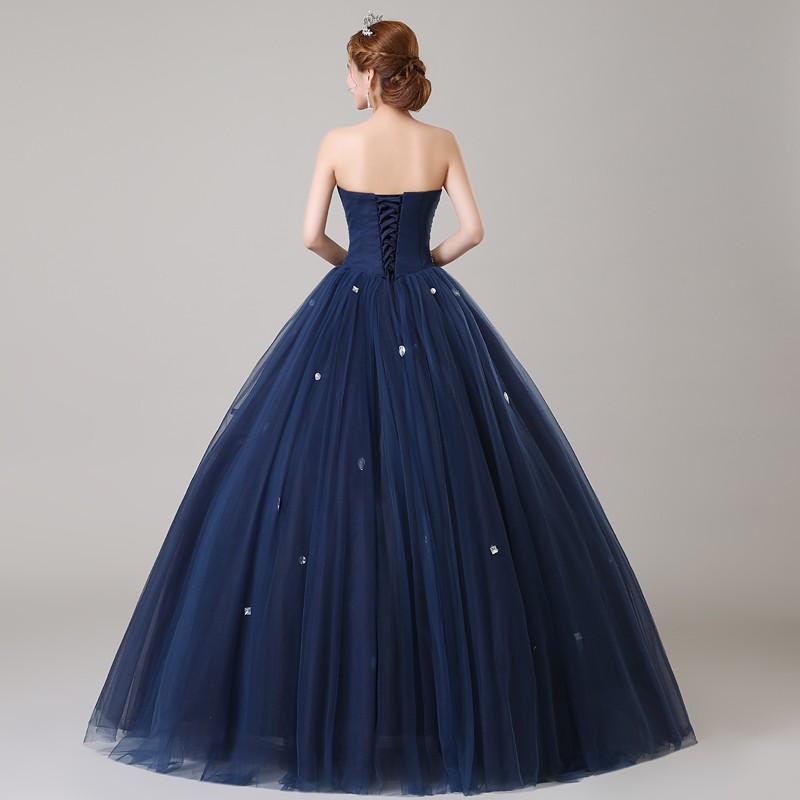 ロングドレス ウェディングドレス 花嫁ドレス カラードレス 結婚式ドレス 披露宴パーティードレス 写真撮影ドレス 紺色 オーダーメイド対応可能 Cshs636 Bigchancenet 通販 Yahoo ショッピング