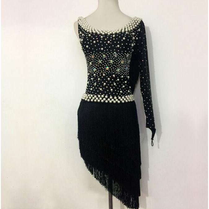 社交ダンスドレス 社交ダンス 衣装 モダンドレス 大きい裾 社交ダンス競技用のドレス ダンスウエア 練習服 競技着 演出用(12240円)