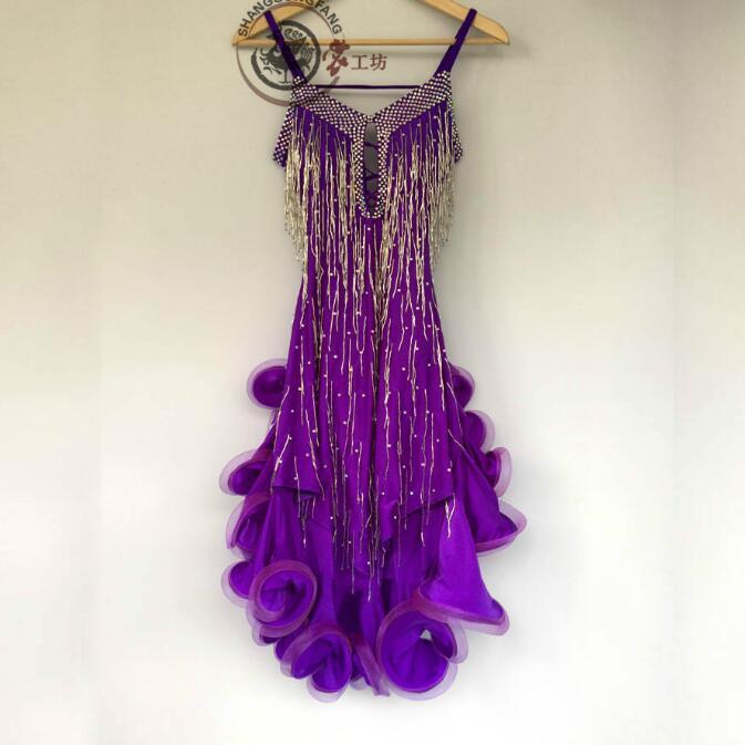 社交ダンスドレス 社交ダンス 衣装 モダンドレス 大きい裾 社交ダンス競技用のドレス ダンスウエア 練習服 競技着 演出用