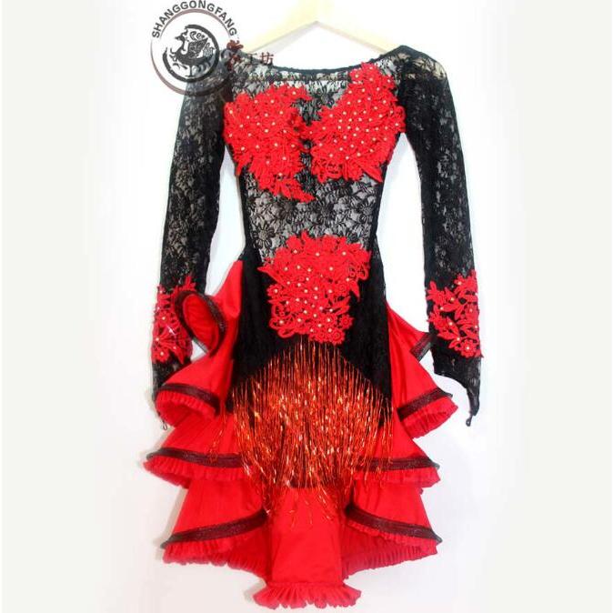 社交ダンスドレス 社交ダンス 衣装 モダンドレス 大きい裾 社交ダンス競技用のドレス ダンスウエア 練習服 競技着 演出用