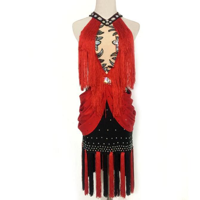 社交ダンスドレス 社交ダンス 衣装 モダンドレス 大きい裾 社交ダンス競技用のドレス ダンスウエア 練習服 競技着 演出用