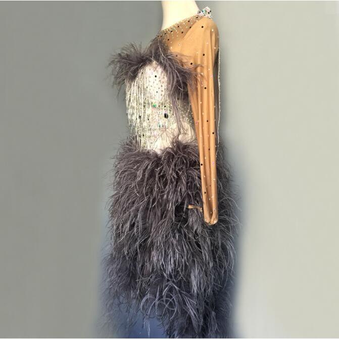 社交ダンスドレス 社交ダンス 衣装 モダンドレス 大きい裾 社交ダンス競技用のドレス ダンスウエア 練習服 競技着 演出用