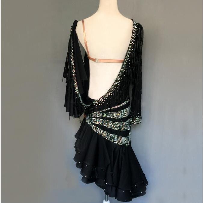 社交ダンス衣装 ラテンダンス衣装 ダンスドレス ラテンドレス チャチャ タンゴ ラテンダンス 衣装 パーティー イベント ラテンドレス ダンス衣装 社交ダンスドレス 社交ダンス 衣装 モダンドレス 大きい裾 社交ダンス競技用のドレス ダンスウエア 練習服 競技着 演出用 EIM1802221251(16601円)