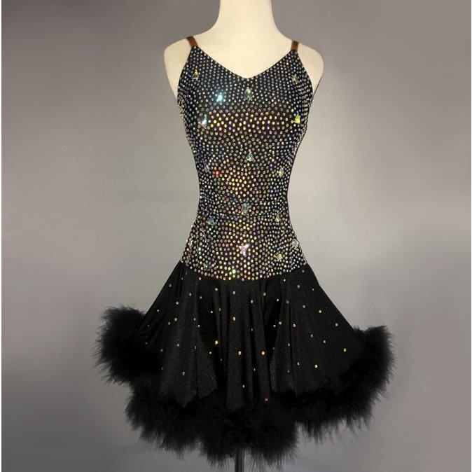 社交ダンスドレス 社交ダンス 衣装 モダンドレス 大きい裾 社交ダンス競技用のドレス ダンスウエア 練習服 競技着 演出用(12215円)