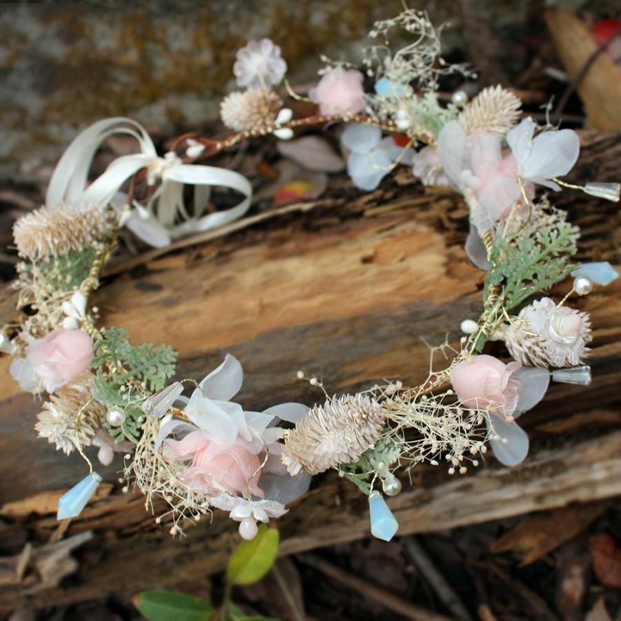 花冠ティアラ ウエディング 花冠 花かんむり ヘアアクセサリー 結婚式 ヘッドアクセ 花輪 森ガール 写真撮り パーティ ブライダル 花嫁 フラワー ガール Hh02 Bigchancenet 通販 Yahoo ショッピング