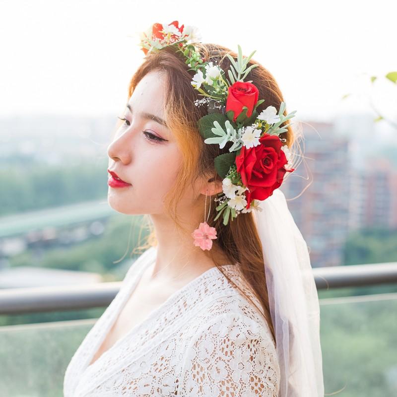 花冠 花嫁 花かんむり 安い 造花 カチューシャ ティアラ リゾート ヘッドドレス ウエディング 頭飾り 二次会 結婚式 フェス 森ガール ボヘミア 手作り Hh36 Bigchancenet 通販 Yahoo ショッピング