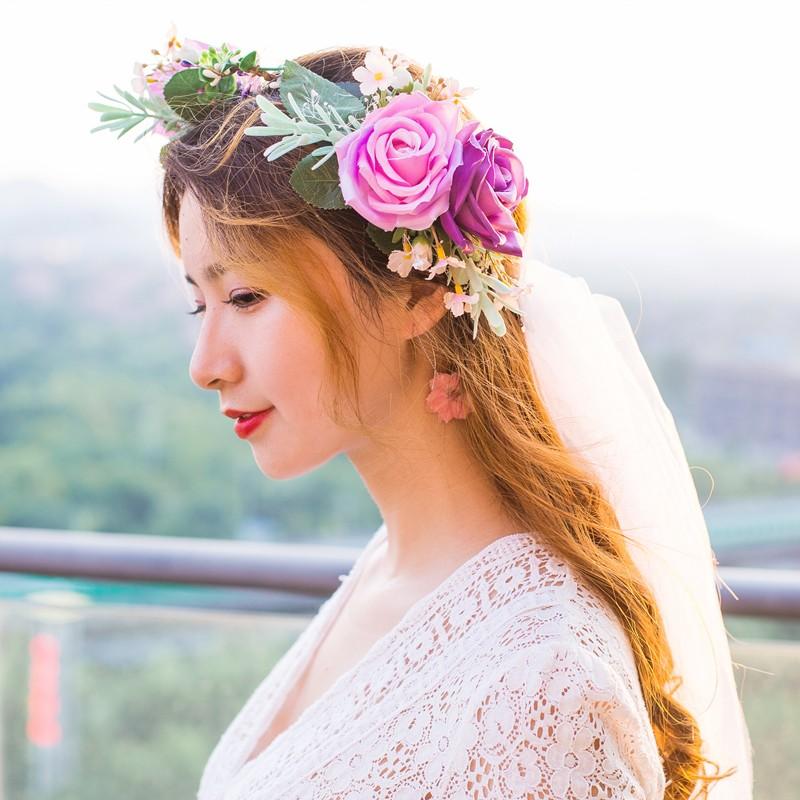 花冠 花嫁 花かんむり 安い 造花 カチューシャ ティアラ リゾート ヘッドドレス ウエディング 頭飾り 二次会 結婚式 フェス 森ガール ボヘミア 手作り Hh36 Bigchancenet 通販 Yahoo ショッピング