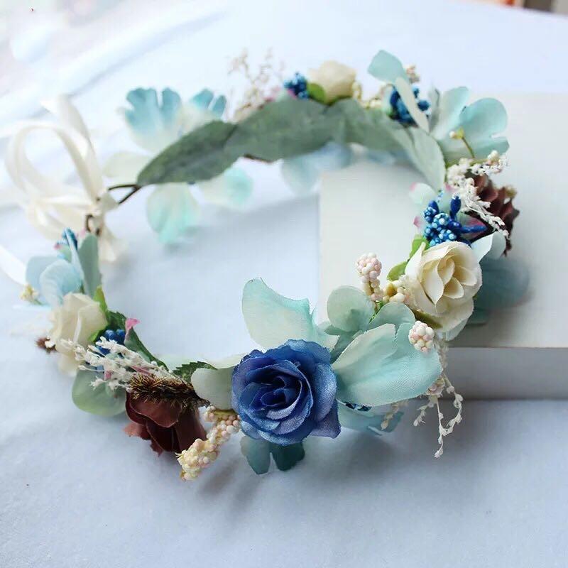 花冠 ウエディング 花かんむり ヘアアクセサリー 結婚式 ウエディング ヘッドアクセ ヘッドドレス 花輪 パーティ カチューシャ 森ガール 手作り 髪 飾り Hh99 Bigchancenet 通販 Yahoo ショッピング