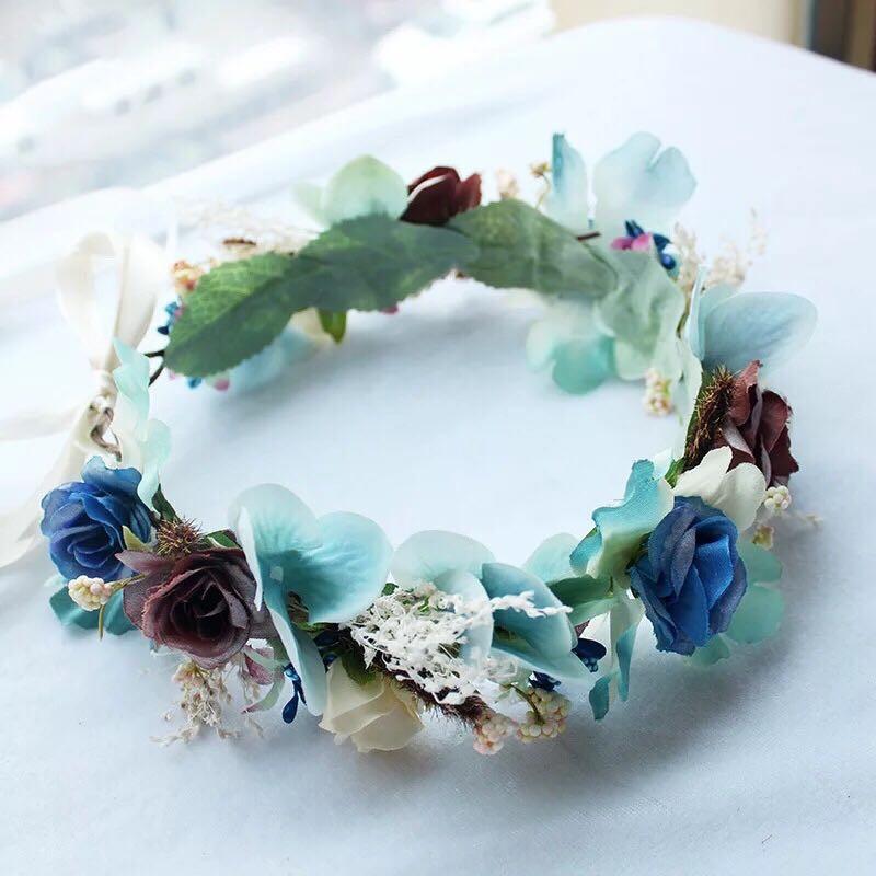 花冠 ウエディング 花かんむり ヘアアクセサリー 結婚式 ウエディング ヘッドアクセ ヘッドドレス 花輪 パーティ カチューシャ 森ガール 手作り 髪飾り Hh99 Bigchancenet 通販 Yahoo ショッピング