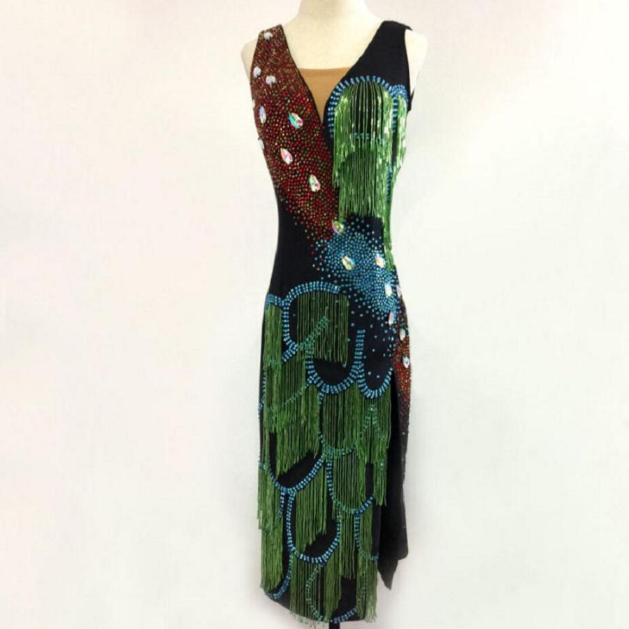 社交ダンスドレス 社交ダンス 衣装 モダンドレス 大きい裾 社交ダンス競技用のドレス ダンスウエア 練習服 競技着 演出用